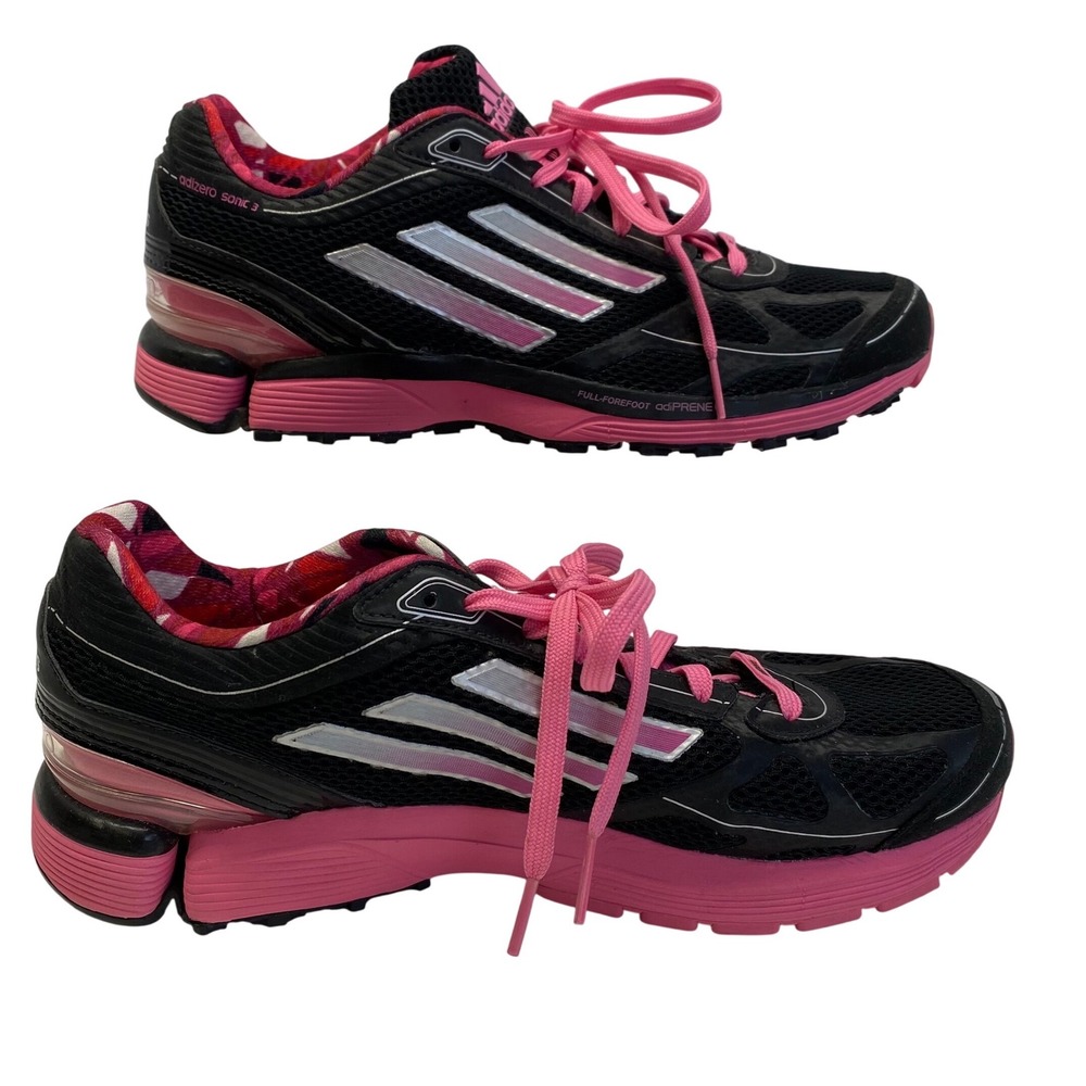 Adidas Adizero Sonic 3 Womens 9.5 Running Shoes Black Pink G47185 Sneakers